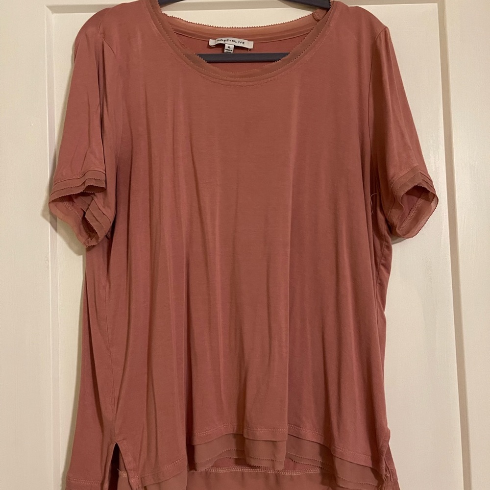 Rose and Olive blush pink top